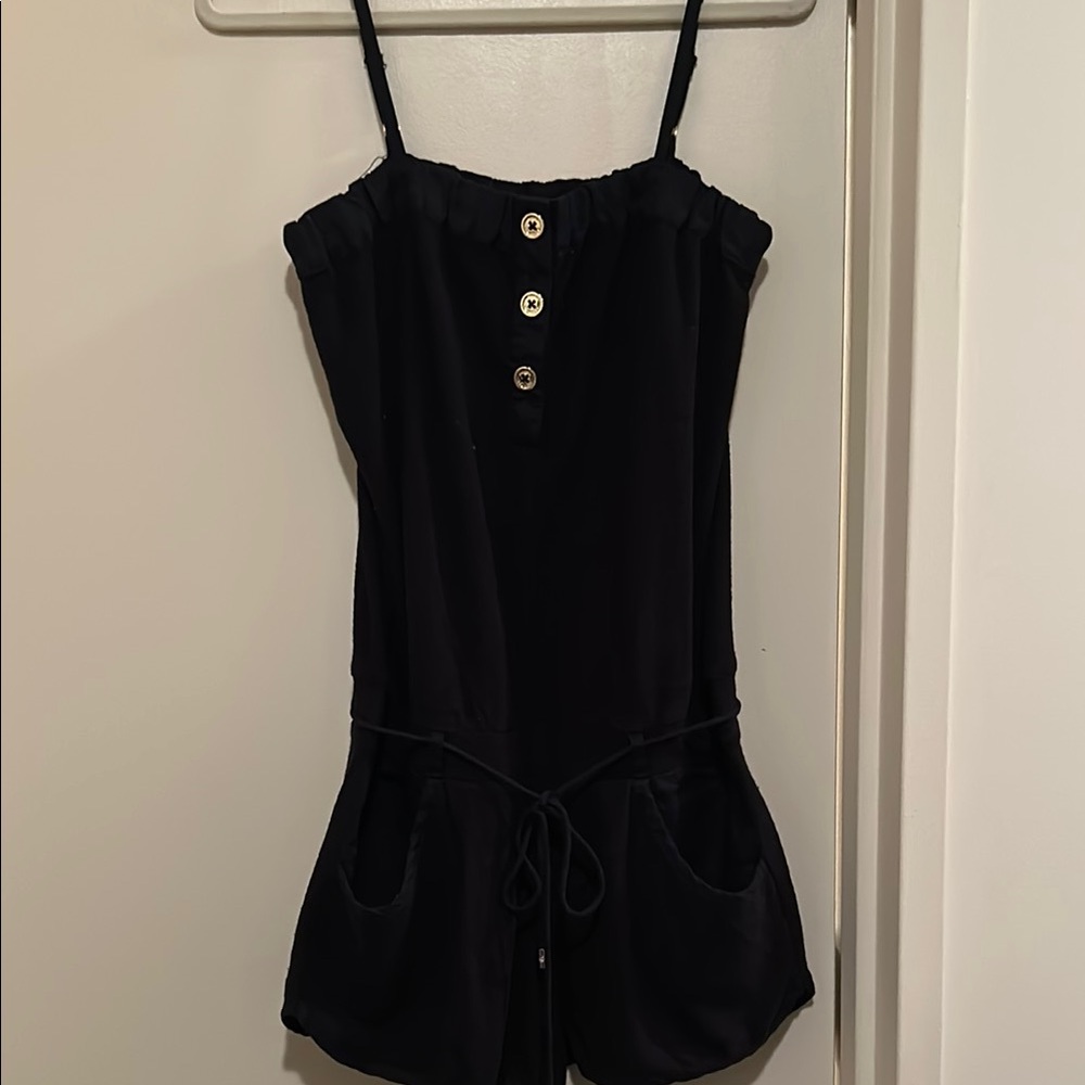 Juicy Couture Black Romper with Spaghetti Straps